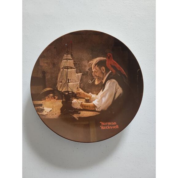 Norman Rockwell 1980 Collector Plate The Ship Builder (Knowles) Certificate /Box - Picture 1 of 3